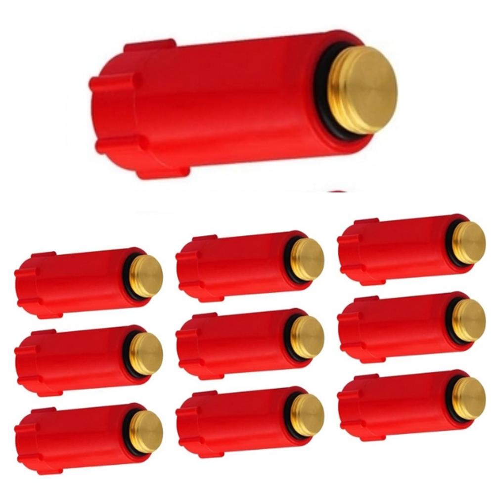 

10PC Construction Adapter Set 1/2 Inch Brass Thread Design for Water Pipe Leak Detection in Heating Plumbing and Retrofit Work красный