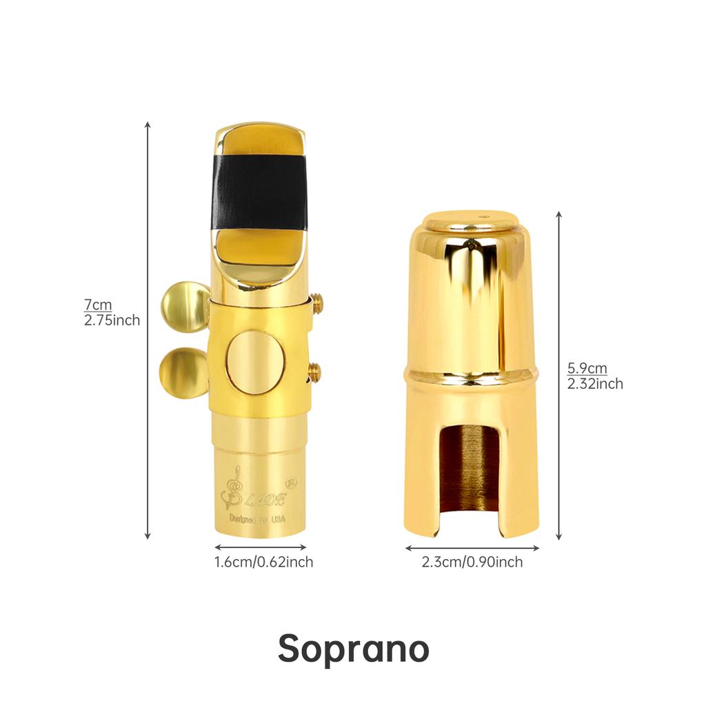 5C Saxophone Mouthpiece Brass for Alto/Tenor/Soprano - Professional & Beginner Metal Mouthpiece with Cap & Ligature