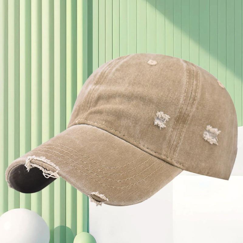 Washed and old baseball caps can be worn in all seasons, men's fashion ripped rough edge cap print hat