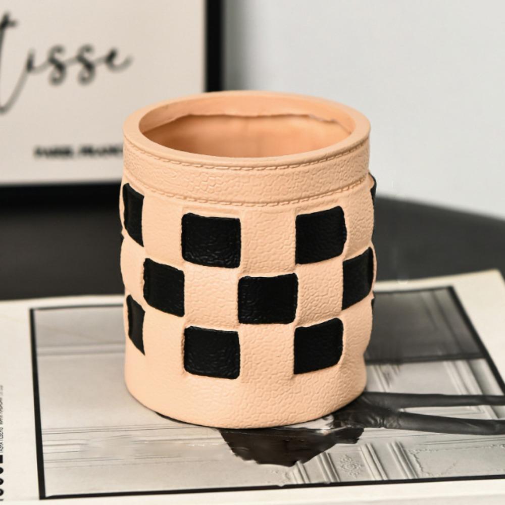 Large Capacity Desktop Storage Box Imitation Leather Stationery Storage Makeup Brush