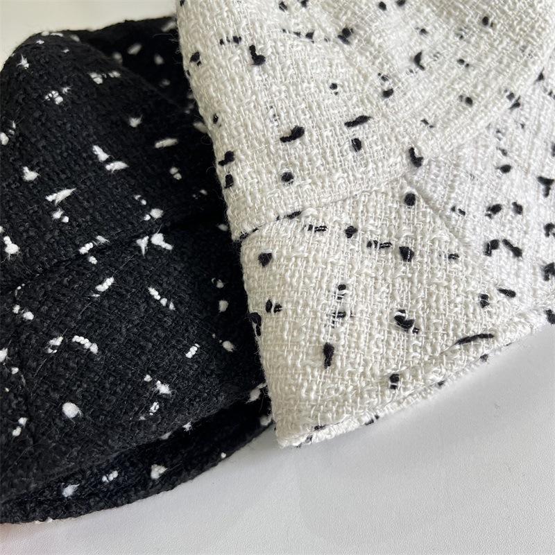 Autumn and winter polka dot basin hat versatile plain temperament bucket hat women's hair showing face small bucket hat