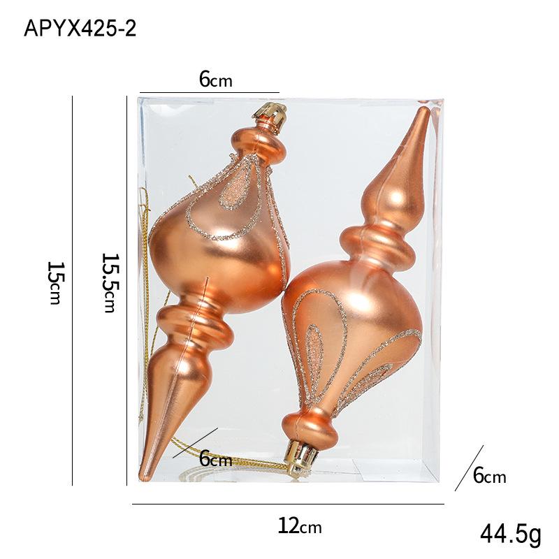 Plastic Champagne Christmas Tree Pendant Set: Creative Hanging Ornaments for Festive Decoration and Atmosphere.