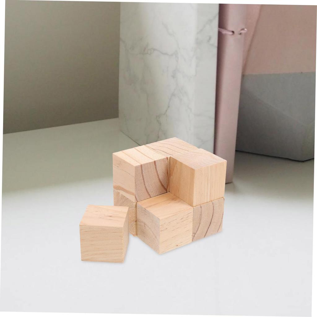 NOLITOY Set of 8 Unfinished Wood Blocks, 5cm Squares, for DIY Carving, Crafts, and Stamping