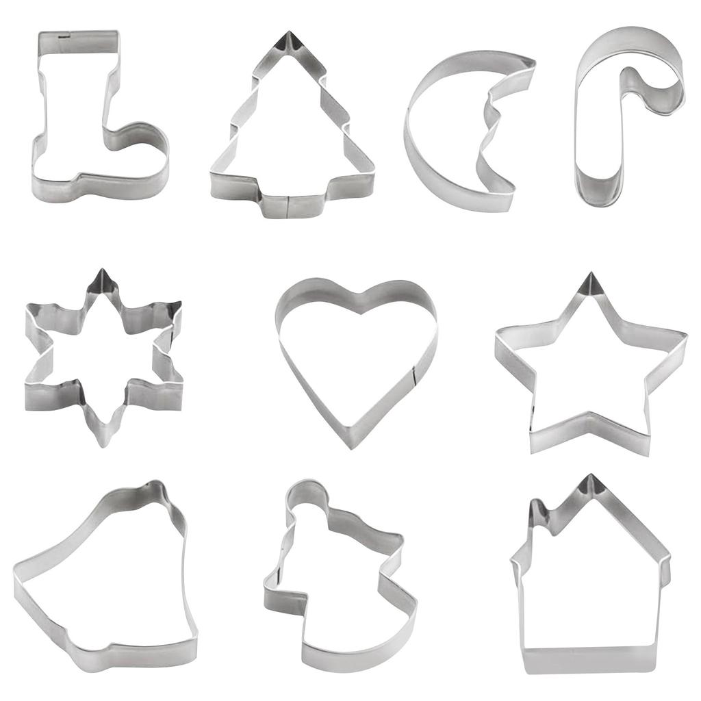 Christmas Cookie Cutters, 10PCS Holiday Cookie Cutter Shapes, Cookie Mold