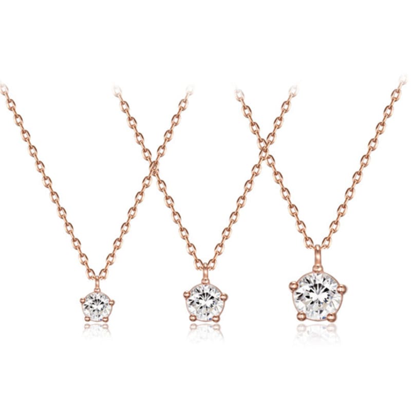 

ELLE Jewelry [Elle Jewelry] Solitaire Stone 1-Part, 3-Part, 5-Part Necklace ELBRNN221 Rose gold_Part 3