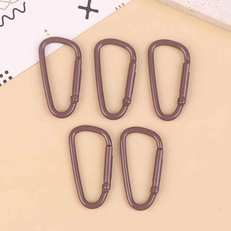 

5 шт. цветные карабины из алюминиевого сплава, пряжки для рюкзака, пряжка для крепления бутылки с водой, брелок с защелкой кофейный