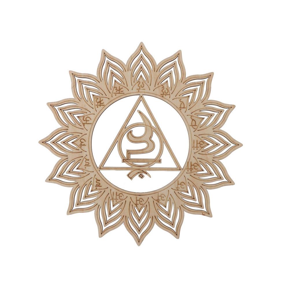 Wooden Wall Art Home Decor Flower Of Life Energy Mat Decorative Boards Crafts Slice Wood Base Coasters Sacred Geometry Ornament