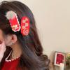 Embroidery Japanese Kimono Headwear Hair Clip New Year Red Hairpin  Women/Kids