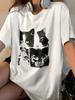Women T-Shirt Vintage Cat Cute Printing Short Sleeve Tees Summer Street Fashion Tops Casual O-Neck Female Clothes Women Clothes