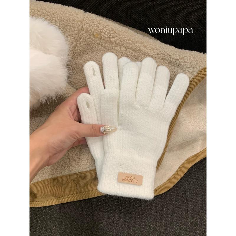 Atmospheric Knitted Gloves Women's Autumn and Winter New Student Versatile Warm Antifreeze Gloves