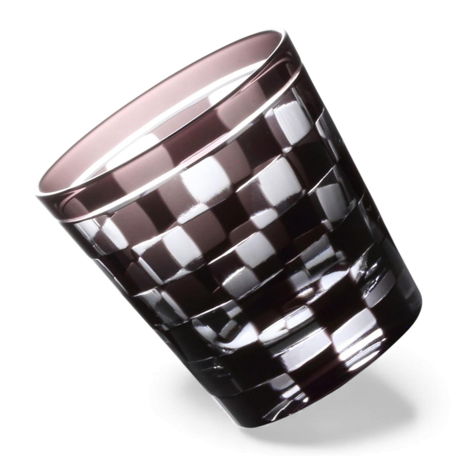 

Dinner Luxe Cut Glass Rock Glass Cup 260cc Ichimatsu Purple Kouga Takumi-fu 85xH90mm PNO.333422