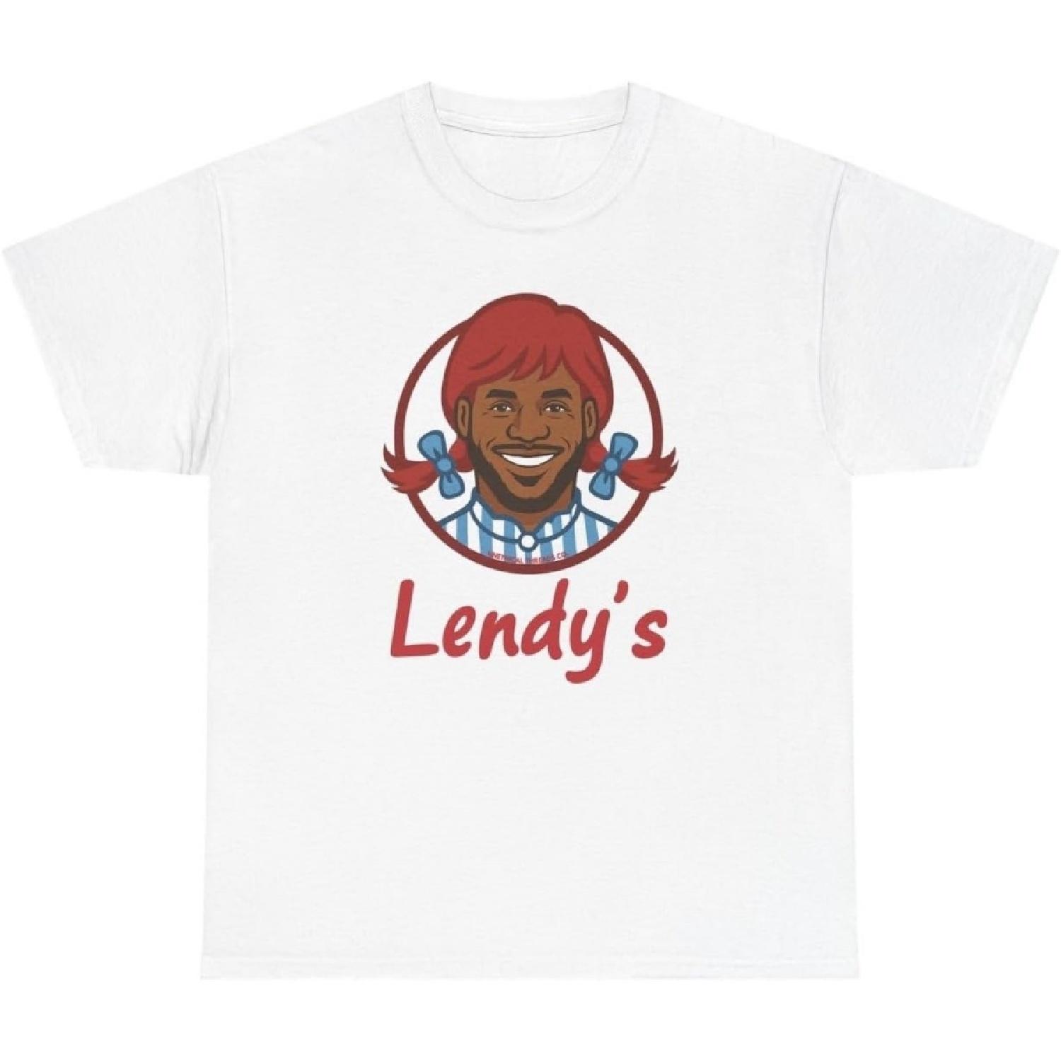 Lendys T Shirt Funny Lebron Basketball Fast Food Meme Gen Z Parody Tee XXXXXL белый