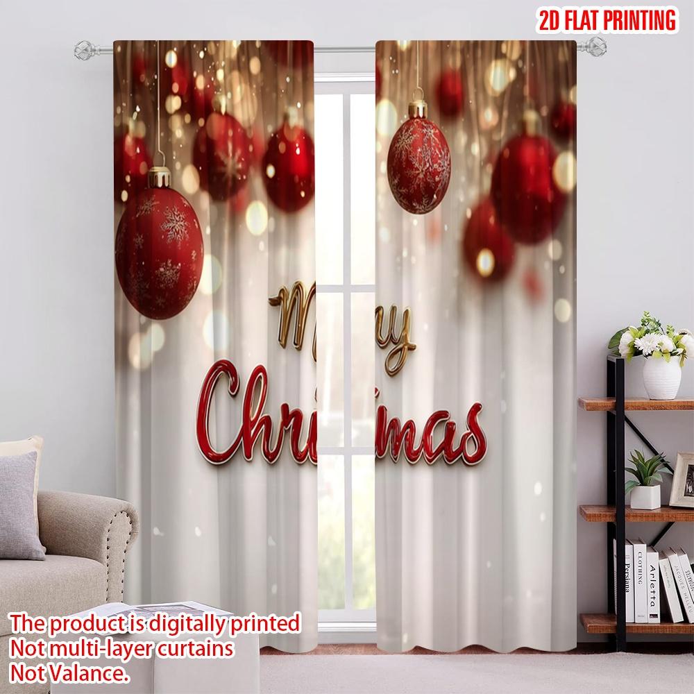 

Set Of 2 Flat Printing St Patrick Day Party Curtain Happy New Year Christmas Fabric Without Electricity Festive Holiday Polyester W100*H70(CM)-Rod Pocket&2PCS