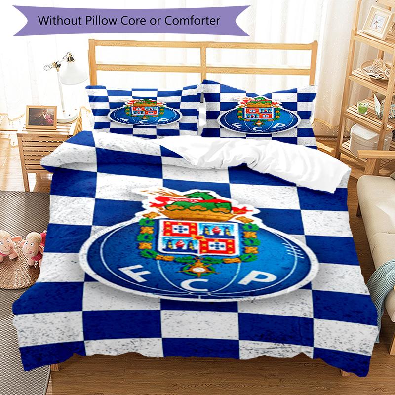 3pcs FC Porto Bedding Set Duvet Cover Closure Includes 1 Duvet Cover & 2 Pillowcases, Soft and Comfortable for All Seasons.