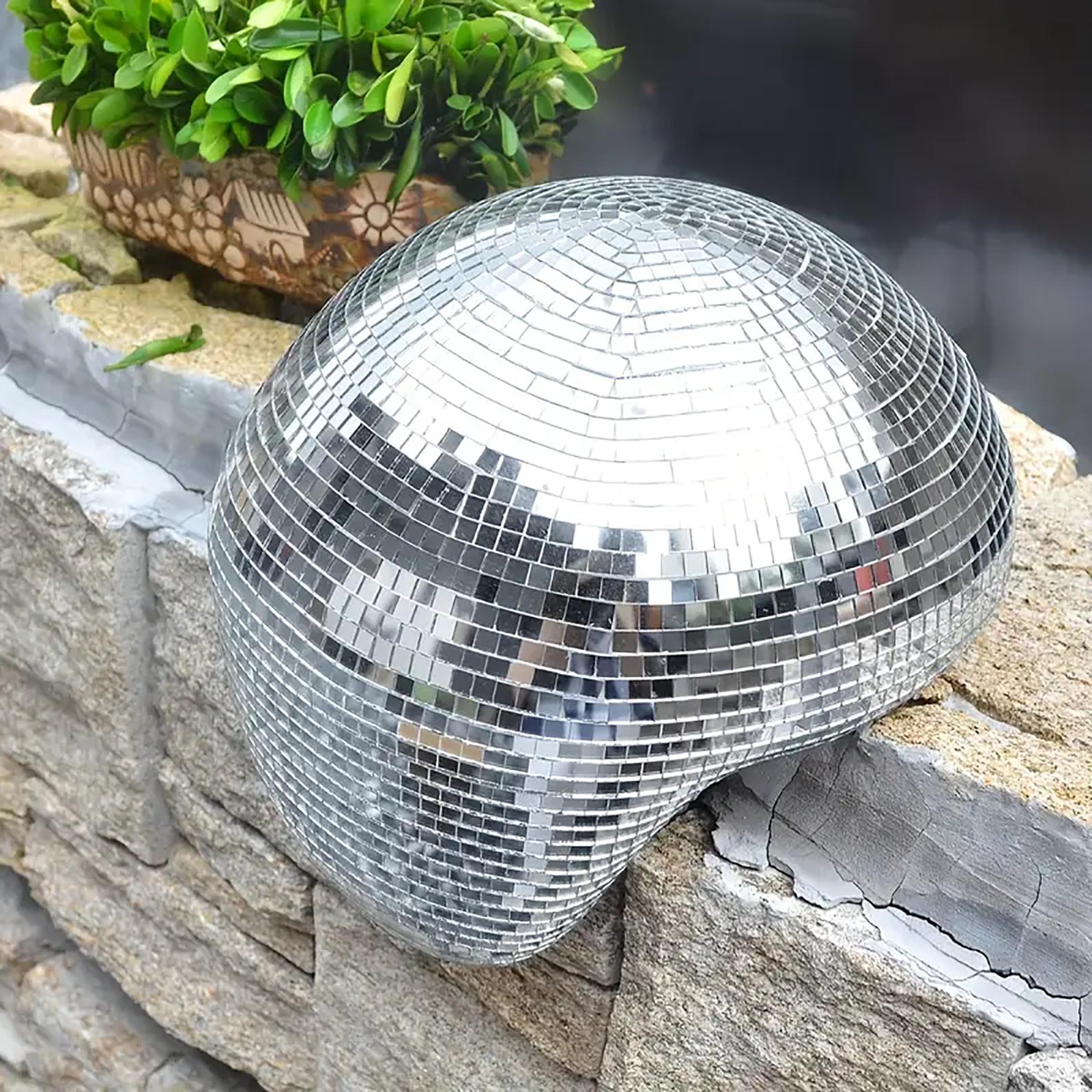 

Modern Disco Ball Wall Decoration Minimalist Home Design Flash Ball Flashing Light Reflection Art Sculpture One Size срібний