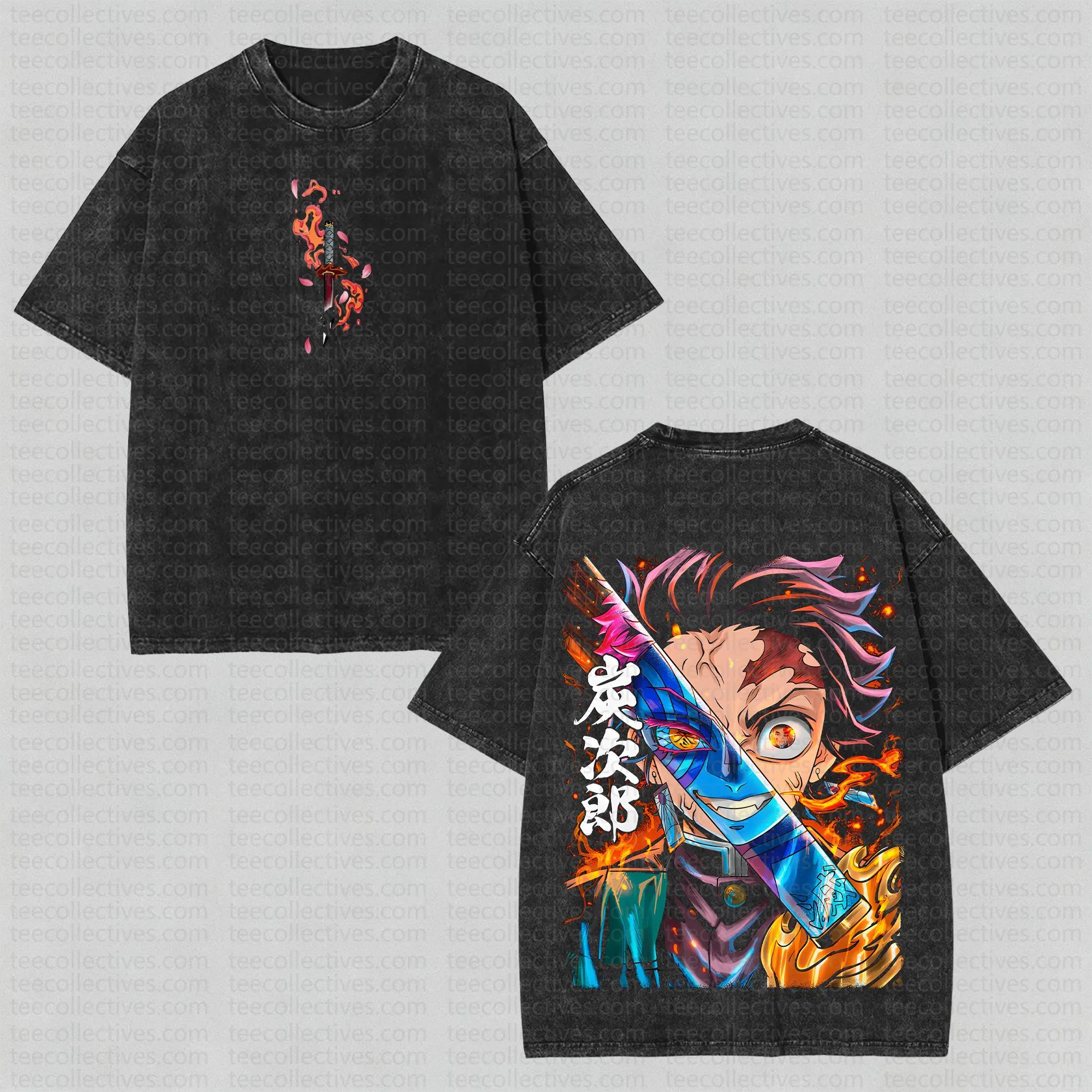 

Men s Ghost Slayer Printed Short Sleeve T-shirt for Anime Fans and Fans Daily Street Dressing S