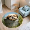 Shih Tzu Pattern Round rug,Carpet Rug for Living Room Bedroom Sofa Playroom Decor,Non-slip Floor Mat,Holiday Gifts and Birthday Gifts