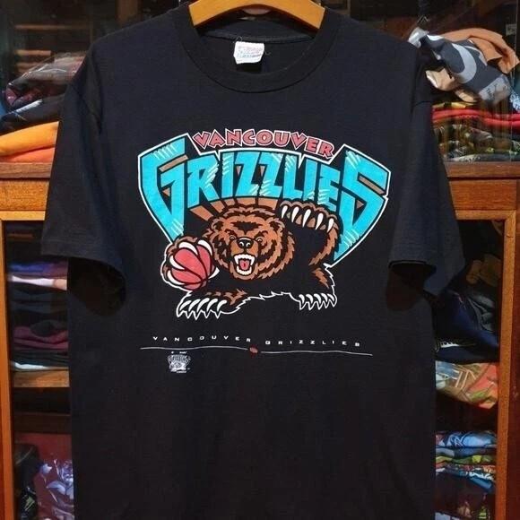 Vintage Vancouver Grizzlies NBA Graphics Unisex Black Color Shirt Men Women Unisex T-Shirt L