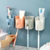 Toothbrush Holder Wall Mounted Mouth Toothpaste Dispenser Quick Draining Storage Squeezer Rack Bathroom Toothbrush Holder