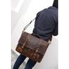Handgemachte Messenger-Tasche aus Büffelleder, Umhängetasche, Laptoptasche, Bürohandtasche, Aktentasche, rustikale Vintage-Umhängetasche für Männer und Frauen, Muttertagsgeschenk