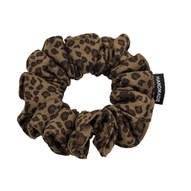 Fashionable Retro Leather Small Intestine Hairband, Flower-shaped Ponytail Hair Tie, Elegant Ponytail Hair String