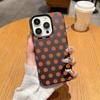 Orange And Pink Large Spots Phone Case For IPhone 17 Air 16 15 14 Plus 13 12 11 Pro Max Elegant Shockproof Vintage Leather Cover
