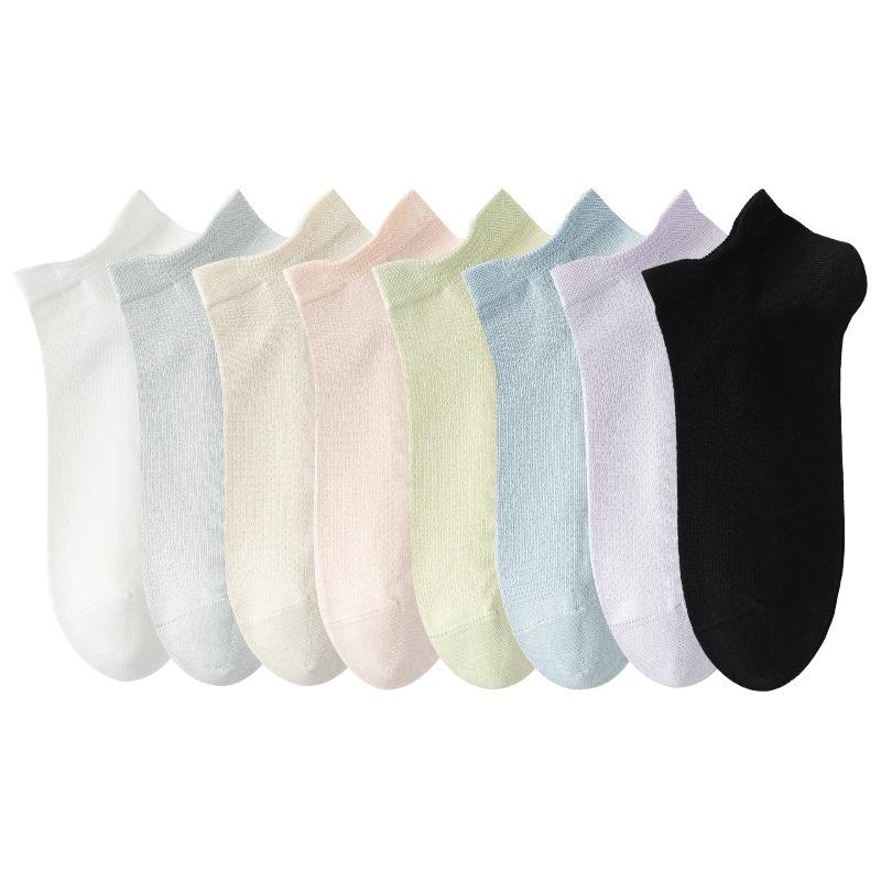 Women's Cotton Summer Lightweight Antibacterial and Deodorant Cotton Socks with Mesh Ventilation for Good Moisture Absorption
