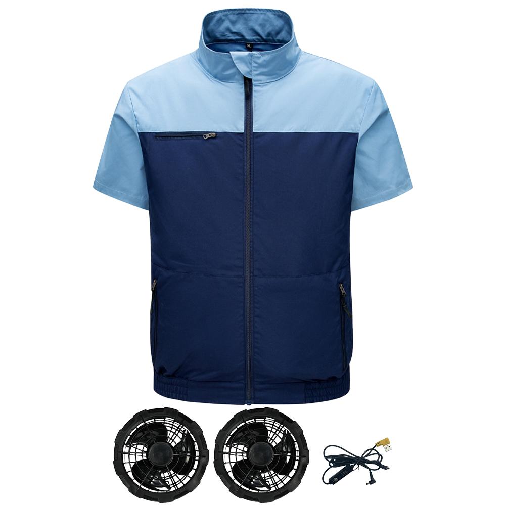 

Летняя одежда с кондиционером для мужчин и женщин, охлаждающий жилет, рабочая одежда для работы при высоких температурах 4XL 5XL небесно-голубой