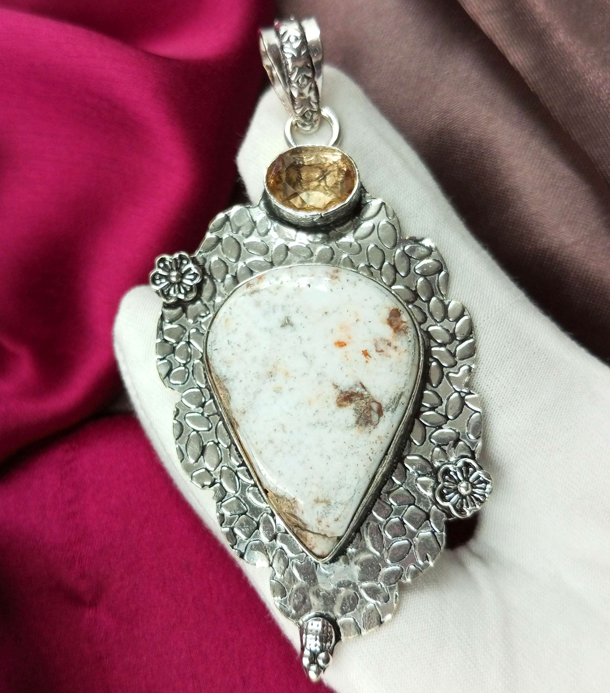 

Horse Jasper Gemstone 925 Sterling Silver Plated 2 Approx Pendant DEPE38