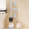 Toilet Brush with Stand Long Handle Cleaning Tool for WC Bathroom Accessories Home Cleaning Kit Cute Silicone Toilet Brush
