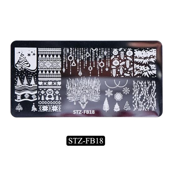 Nail Stamping Plates Leaves Flower Stripe Design Printing Abstract Lady Face Nail Art Stamp Templates Stencil Accessories Tools