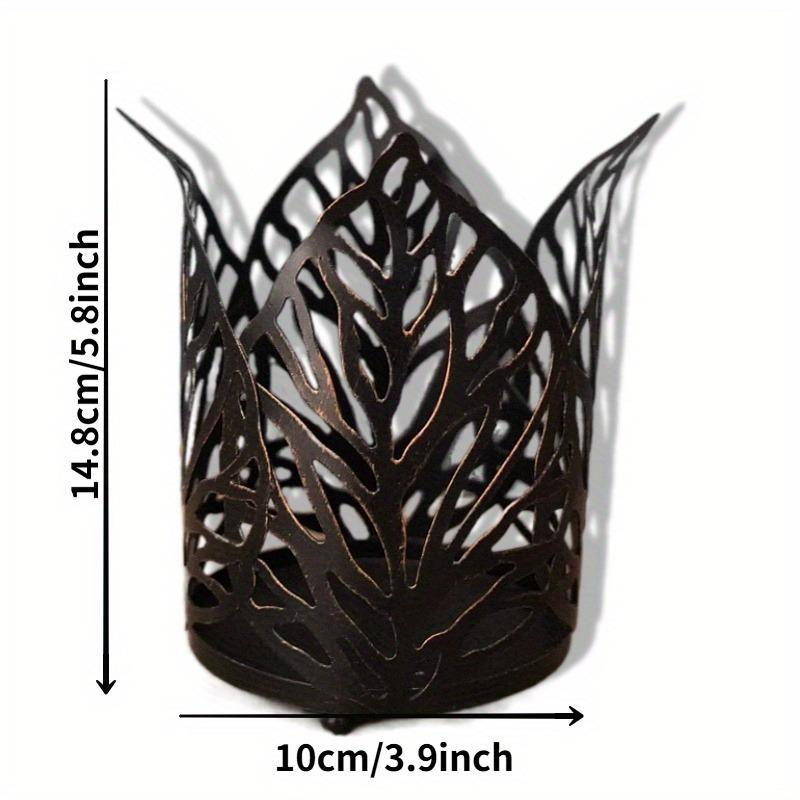 1PC Nordic Iron Art Hollow Leaf Candlestick Vintage Candle Holder Home Decoration Crafts Wedding Banquet Props
