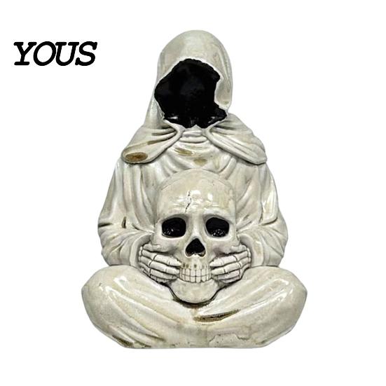 Exquisite Halloween Light for Display Skull Light, Spooky Gothic Style Ornament, Waterproof Decorative Handmade Sculpture Meditation Indoor Tabletops