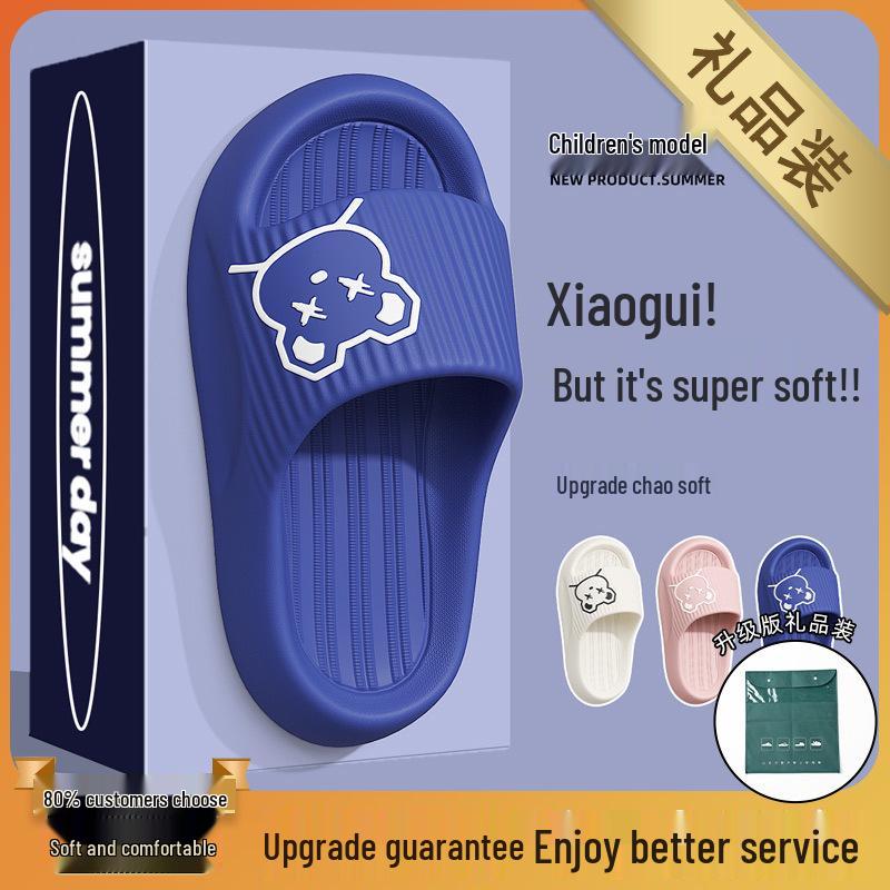 2024 New Girls' Anti-Slip Cartoon Indoor Slippers - Summer Bath Sandals for Kids