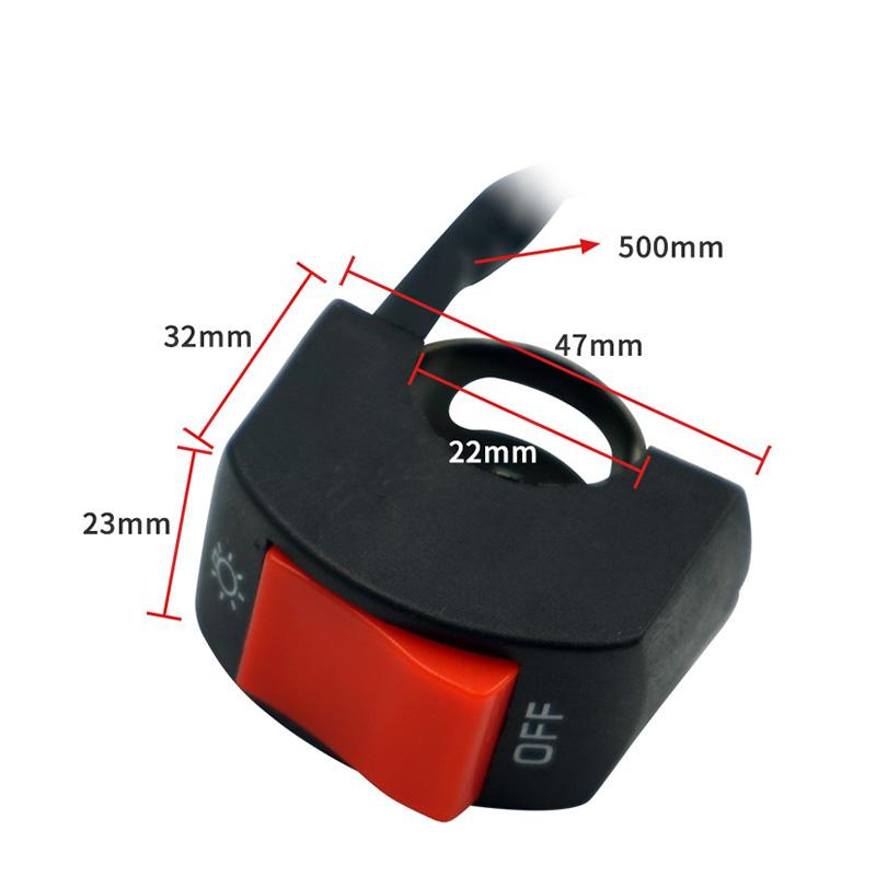 EIN/AUS Motorradschalter Druckknopf 12V Knopfanschluss Lenkerschalter für ATV Elektrofahrrad Roller Motorradzubehör