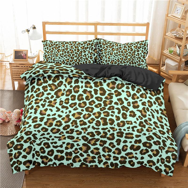 Leopard Print Duvet Cover Soft Butterfly Bedding Set King Twin Microfiber Animal Skin Fur Comforter Cover For Girls Boys Teens