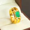 Emerald Oval Cut With 925 Sterling Silver Gold Plated Ring For Men's #B7 JL375671234556