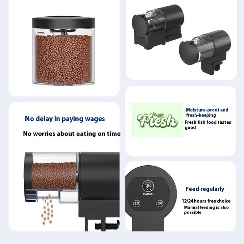 1 Set Large Capacity Aquarium Goldfish Feeder 100Ml Automatic Fish Tank Feeder Intelligent Timing Auto Feeder