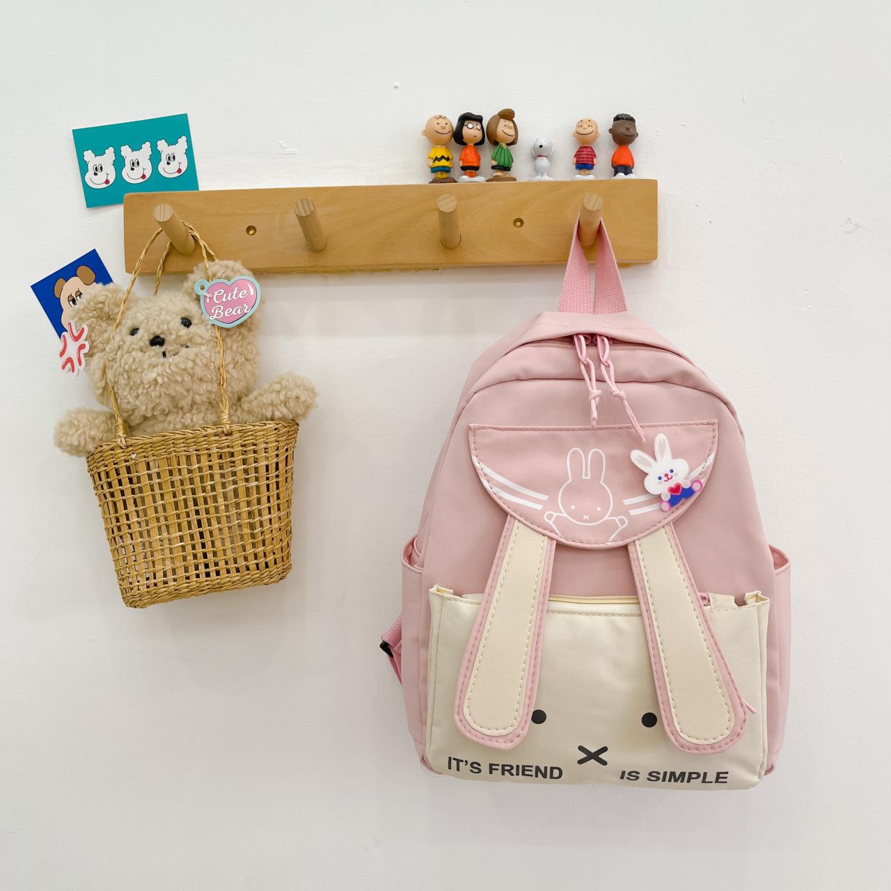 

Дитячий шкільний рюкзак у корейській версії з милим мультфільмом у дитячому садку, рюкзак-зайчик, хлопчики та дівчатка, туристичний модний рюкзак рожевий