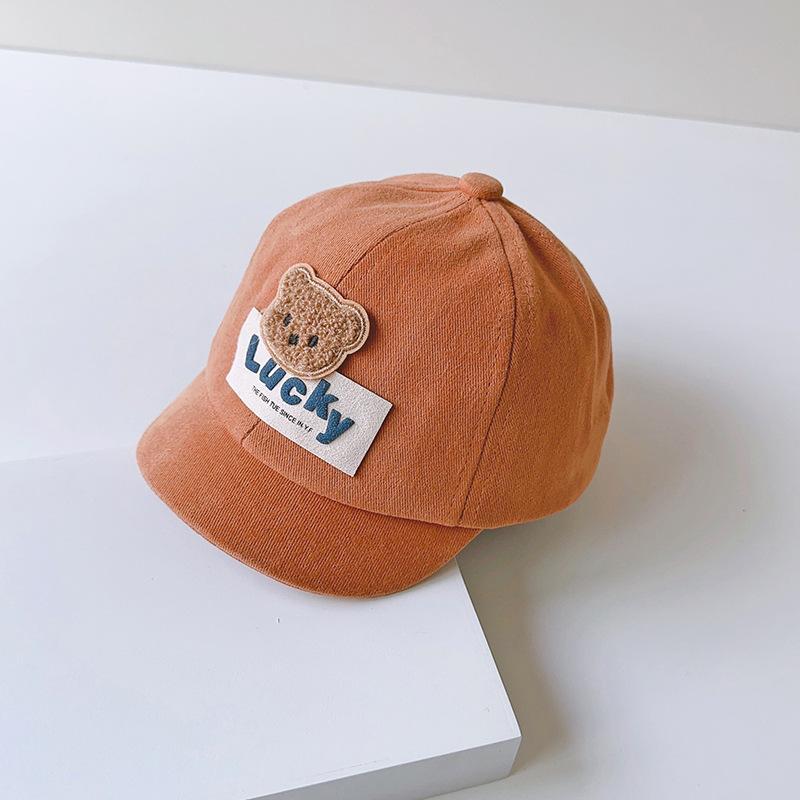 Cute Bear Baby Baseball Cap Solid Color Cartoon Infant Peaked Hat Summer Sunshade Kids Boy Girl Sun Hats
