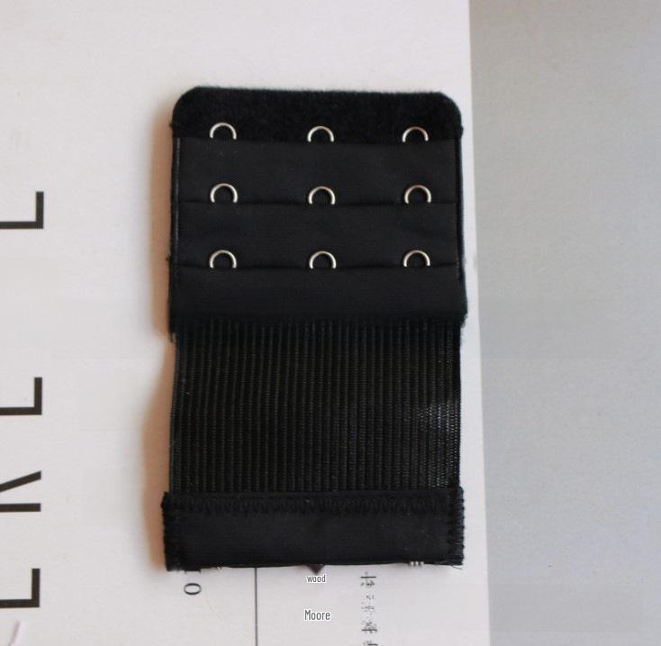 Elastyczny przedłużacz biustonosza ze stali nierdzewnej, trzyrzędowy, z trzema haftkami