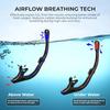 G2RISE SN02 Snorkel Set for Adults – Includes Scuba Mask with Dry Snorkel, Diving Goggles, Anti-Fog, Spare Mouthpiece, and Comfort Breathing Technolog