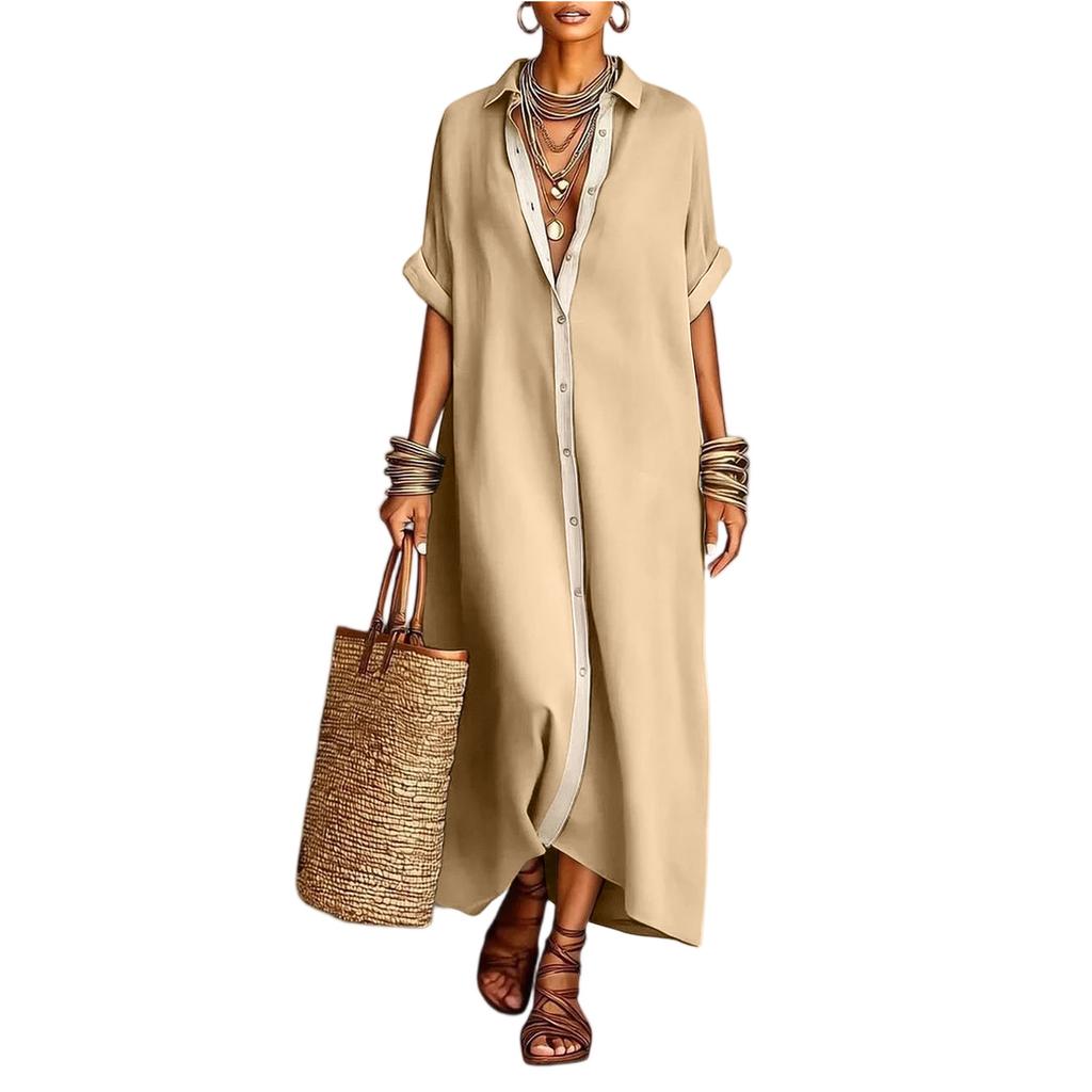 Womens Dresses Long Loose Fit Shirt Dress Summer Dresses for Women Vacation Dress Formal Dresses for Women Sundresses for Women