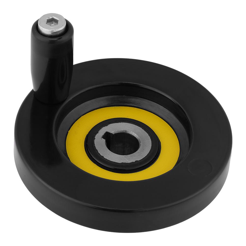 1 Stück Schwarzes Drehbank Fräsmaschine Hinteres Wellenhandrad mit Drehgriff(16 x 160mm)