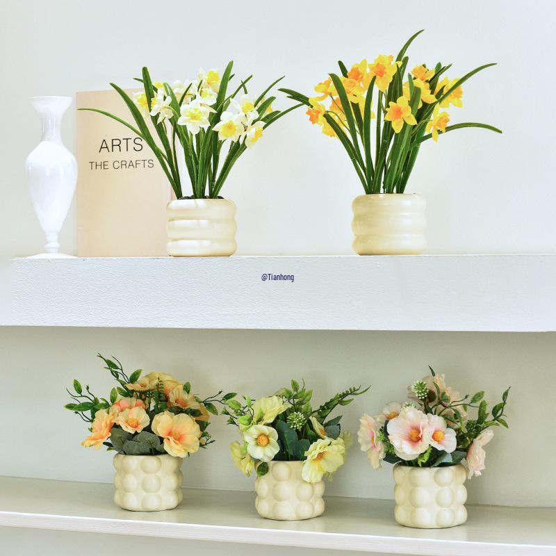 Artificial Flower Arrangement for Home or Office Décor: Living Room, Bedroom, Dining Table & Bonsai-Inspired