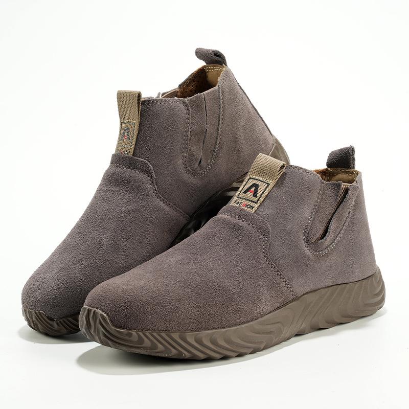 Men's All-Season Lightweight Slip-On Safety Shoes - Anti-Smash, Anti-Puncture, Ideal for Construction and Welding Work.