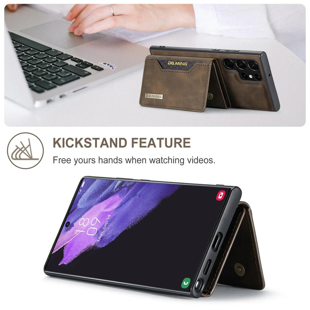 2 in 1 Detachable Back Cover for Samsung Galaxy S23 FE S24 S22 Ultra Plus Wallet with Card Holder Magnetic Leather Phone Cases