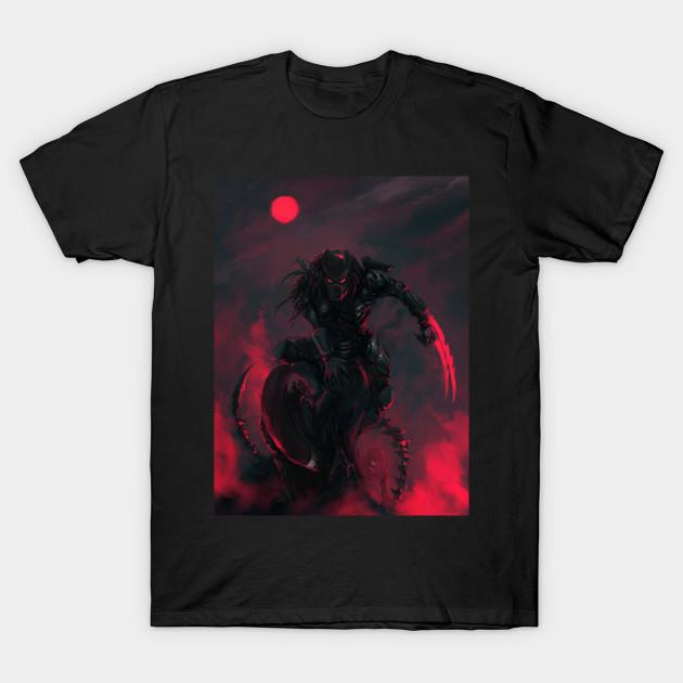 

Men Black Print T-shirt Predator Vs Aliens No-Cut Transfer Paper Print Cotton Tshirt 3XL чорний