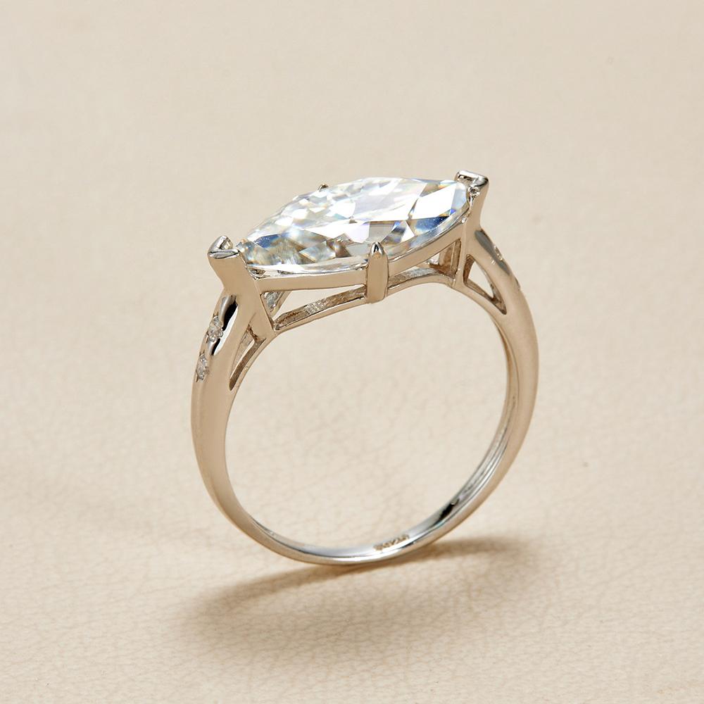 3 Carat Marquise Cut Moissanite Rings for Women CopperEast West Diamond Engagement Ring Wedding Bands Jewelry Gift