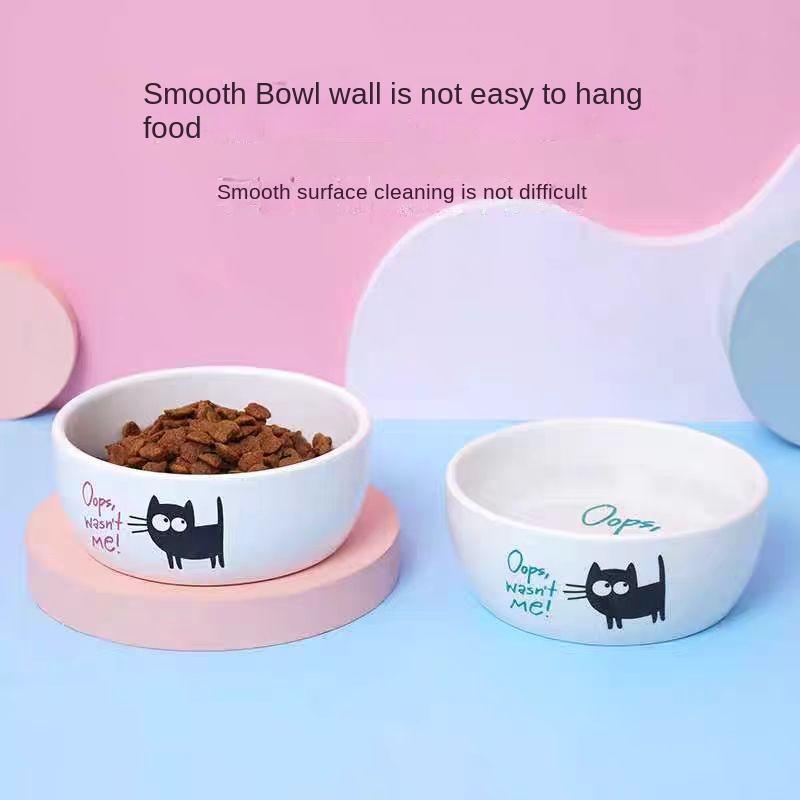 Pet Dog Cat Food Bowl Ceramics Cat Water Feeding Bowl Durable Easy To Clean Bowl Feeder Pets Dogs Cats Accessories